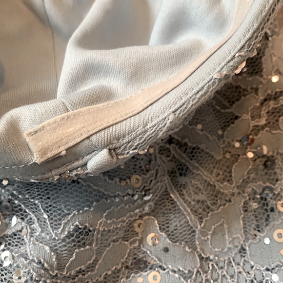 NWT- Pale Blue Sparkly and Lacy Mini Cocktail/Party Dress - Picture 7 of 16